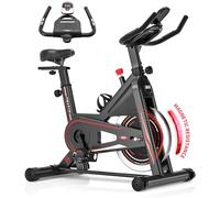 DMASUN Indoor Exercise Bikes for Home Gym Use with LCD Display, Spin Bike with Tablet Holder & Comfortable Seat Cushion, Super Quiet Fitness Bike for Home Cardio Workout with Heart Rate Sensor