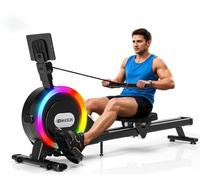 DMASUN Rowing Machine for Home Gym, Magnetic Rower with 32 Levels of Quiet Resistance, Upgraded Dual Slide Rails, 160 kg Weight Capacity, App Compatible,Adaptive Light Indicator
