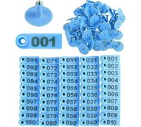 DMBAOD 001-100~~~901-1000 Plastic Sheep Ear Tag Farm Animal Tag ID Tag Ear Tag is suitable for sheep and other farm livestock marking tags blue 301-400