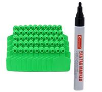 DMBAOD 100pcs cattle ear tag, Blank Ear Tags Livestock Ear Tags Cattle Ear Tags for Goats Sheep Pigs Hogs Cows Cattle Calf Livestock green 100pcs+pen