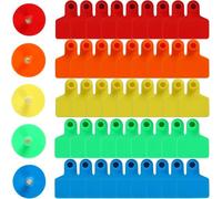 DMBAOD 100pcs Cattle Ear Tags, Blank Livestock Ear Tags for Cattle, Goats, Sheep, Pigs, Hogs, Cows, Calf, Mixed Colors