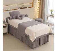 DMBAOD 4pcs Beauty Salon Bedding Set,Fumigation Massage Spa Sheets Set，Four Seasons Universal Multi-Orient Set coffee Square bedside 190 * 80cm (74.8 * 31.5in)