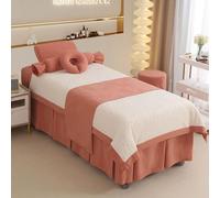 DMBAOD 4pcs Beauty Salon Bedding Set,Fumigation Massage Spa Sheets Set，Four Seasons Universal Multi-Orient Set orange Square bedside 185 * 70cm (72.8 * 31.5in