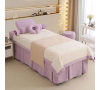 DMBAOD 4pcs Beauty Salon Bedding Set,Fumigation Massage Spa Sheets Set，Four Seasons Universal Multi-Orient Set Purple Square bedside 190 * 75cm (74.8 * 29.5in)