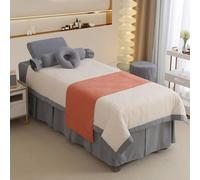 DMBAOD 4pcs Beauty Salon Bedding Set,Fumigation Massage Spa Sheets Set，Four Seasons Universal Multi-Orient Set grey. Square bedside 190 * 70cm (74.8 * 27.5in)