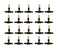 DMBAOD Adjustable Sprinkler with Micro Spray Mister Emitters, Copper Misting Nozzle Set for 4/7mm Hose Low Pressure Atomizing Sprayer 20pcs Brass nozzle +8/11 tee