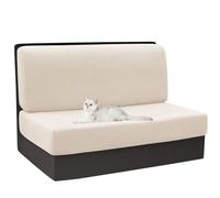 DMBAOD Campervan Seat CoverSoft Microfiber Fabric Stretch Sofa Cover-Campervan Dining Table and Chair Cushion Covers Washable and Easy to Install(Multi-Color) 1 Bench Cover & 1 Backrest Cover white