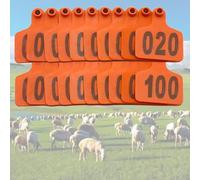 DMBAOD Cattle Ear Tags 1-500 Numbered Ear Tags for Cattle,Cattle Ear Tags with Numbers Livestock Identifcation Ear Tags for Goat Cattle Cows Calf Sheep Pig Orange 6 * 7.5cm (2.36 * 2.95in) 101-200