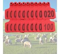 DMBAOD Cattle Ear Tags 1-500 Numbered Ear Tags for Cattle,Cattle Ear Tags with Numbers Livestock Identifcation Ear Tags for Goat Cattle Cows Calf Sheep Pig Red 6 * 7.5cm (2.36 * 2.95in) 001-100