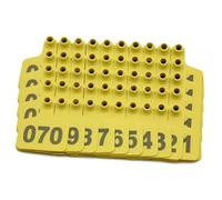 DMBAOD Cattle Ear Tags, Digital Plastic Livestock Ear Tags, Cattle Ear Tags for Personalized Animal Tags (5 Color Options) yellow 1301-1400