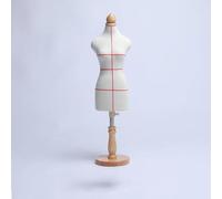DMBAOD Dress Form Mini Female 1/2 1/3 1/4 Size Tailor Dressmaker Dummy Mannequins Body Miniature Sewing Mannequin Dress Forms,Table Top Model with Wooden Base round 1/3 with red line