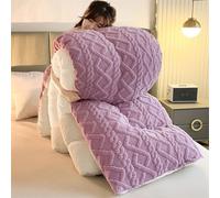 DMBAOD Duvet, winter quilting blanket thick lamb-cashmere, soft sleeping ceiling bed lid without cover, flowers 4 seasons duvet, plush winter blanket purple 200x230cm 3kg