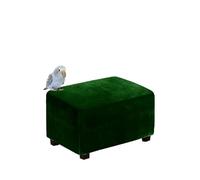 DMBAOD Footstool cover rectangular suitable for footstool sofa cover stool cover footstool protective cover made of elastic thickened soft velvet fabric removable and washable green Medium