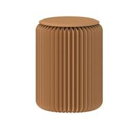 DMBAOD Paper Folding Stool,honeycomb structure stool，Round Foot Stool Modern Design Side Table，Portable Folding Paper Stool Kraft Paper brown 36 * 44cm