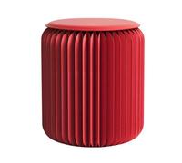 DMBAOD Paper Folding Stool,honeycomb structure stool，Round Foot Stool Modern Design Side Table，Portable Folding Paper Stool Kraft Paper red 40 * 52cm