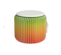 DMBAOD Paper Stool Foldable,Folding Kraft Paper Stool - Round Stool with PU Cushion - modern Design Accordion Portable Folding Paper Stool rainbow 32 * 30cm