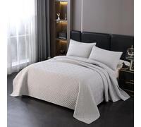 DMBAOD Quilt Set grey Bedspreads, 3 Piece Quilt Lightweight Modern Style Pattern Coverlet for All Season Bedspread Bed Coverlets Comforter Set gray. 270x234cm