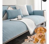 DMBAOD Simple sofa cover 1 2 3 seater chenille sofa cover suitable for various sofas in the home with multiple size options 27.5 * 82.6in blue