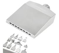 DMBAOD Stainless steel flat nozzle male line 1/4" BSPT air nozzle, air knife, 8-16 hole dust blowing nozzle, blower, compressed air silver 8-hole aluminum alloy material 5pcs