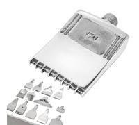 DMBAOD Stainless steel flat nozzle male line 1/4" BSPT air nozzle, air knife, 8-16 hole dust blowing nozzle, blower, compressed air silver 14-hole 920 stainless steel (polished) 2pcs