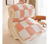 DMBAOD Thickened Super Soft milk velvet Winter Quilt, Warm Thickened milk velvet Comforter Core,Breathable Warmth Fluffy Plush Sided Velvet Blanket pink 150x200cm 2.5kg