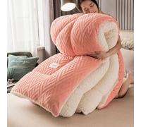 DMBAOD Warm Double-Sided Velvet Quilt Plush Comforter,Thickened Lamb Cashmere Warm Quilt Core, Breathable Fluffy Thick Wintering Warm Quilt H 180x220cm 3.5kg