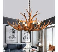 DMBBSAPBSH Antler Chandelier, Deer Antler Chandelier, Vintage Style Pendant Light Rural Countryside Lighting Adjustable for Living Room Kitchen Island(Type B)