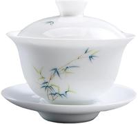 DMBBSAPBSH Porcelain Gaiwan, Traditional Gaiwan, 170ml Hand Painted Gaiwan Ceramic Tea Bowl Teacup Tea Set Tureen Tea Ceremony