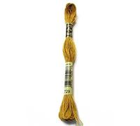 DMC 117-729 Six Strand Embroidery Cotton Floss, Medium Old Gold, 8.7-Yard
