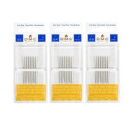 DMC 3 Pack Size 22-24-26 One Pack Each-Cross Stitch Needles - Total 18 Needles - New Package