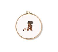DMC - Acorns! Squirrel Cross Stitch Kit, Includes 100% Printed Cotton Fabric, Embroidery Threads, Bamboo Hoop and Instructions