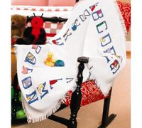 DMC Baby Alphabet Afghan 18 Count 41"X45"-White