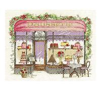 DMC Cake Shop Kit, Includes Iridescent White Aida 14 Count Fabric, Embroidery Thread, Needle and Instructions
