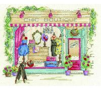 DMC Chic Boutique Kit, Includes Iridescent White Aida 14 Count Fabric, Embroidery Thread, Needle and Instructions