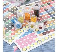 DMC Colors Number Label Stickers for Diamond Storage Box Mosaic Beads Organizer Bottle Tools 100 Digital Stickers 26 Letters DMC447 Color Number for Bottle File Folder Box