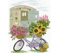 DMC Counted Cross Stitch Kit 8'X10"-Flowery Bicycle (14 Count)