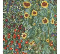 DMC Stitch Kit Farm Garden with Sun, Includes The Canvas Helped 6 pts/cm, Needle, Mouliné Threads and Instructions