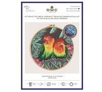 DMC Garn Cross Stitch Kit Love Birds – Includes Threads, Needle, Wooden Drum, Instructions