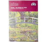 DMC Cross Stitch Kit - Monet - The Water Lily Pond, Includes Stranded Cotton, 16ct Aida Fabric, Needle, Chart and Instructions