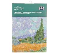 DMC Cross Stitch Kit - Van Gogh - A Wheatfield, with Cypresses, Includes Stranded Cotton, 16ct Aida Fabric, Needle, Chart and Instructions