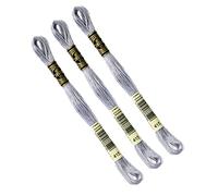 DMC - DMC Set of 3 Skeins, 117MC Moulded Embroidery Thread, 100% Cotton - Fits all techniques and media, ideal cross stitch (LIGHT GREY)