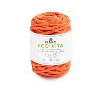 DMC Eco Vita 12, Crochet Knitting Macrame Yarn, Orange (10), 250g