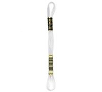 DMC Embroidery Floss Mouline Stranded Cotton Thread for Hand Embroidery and Sewing - Colour No: Blanc - 12 x 8m Skeins