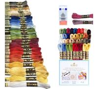 DMC Home Decor Embroidery Floss Set, Assortment Pack of 36 Cotton Thread Kit Bundle with Hand embroidery Needle size 3/9 and Threads of DMC Cyclamen Pink/Light Grape. Cross Stitch String,Yarn Supplies