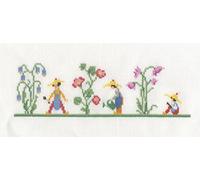 DMC Hyacinth Garden Cross Stitch Kit, Includes White Aida 6 pts/cm (19cm X 6.5cm), Embroidery Needle and Instructions