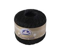 DMC Lumina metallic crochet thread, black L310