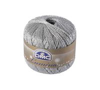DMC Lumina metallic crochet thread, silver L168