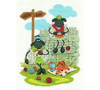 DMC "Lunching and Knitting 14 Count Cross Stitch Kit, Multi-Colour