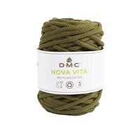 DMC Nova Vita Cotton Macrame Yarn 4mm Thick, 250g Cotton Cord, Hanging Flower Pot Knot, Also to Knit, Crochet For Needle Thickness 12mm - 083 Olive