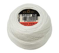 DMC Garn Embroidery Thread - Pearl Cotton Size 12 - 100% Cotton, Not Dividable - 141yd Snow White